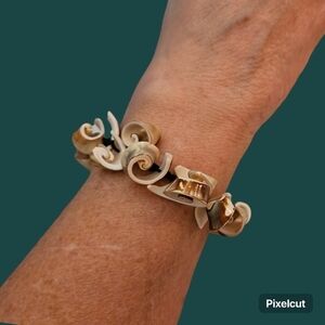 Vintage Curled Shell Mermaidcore Fantasy Stretch Bracelet